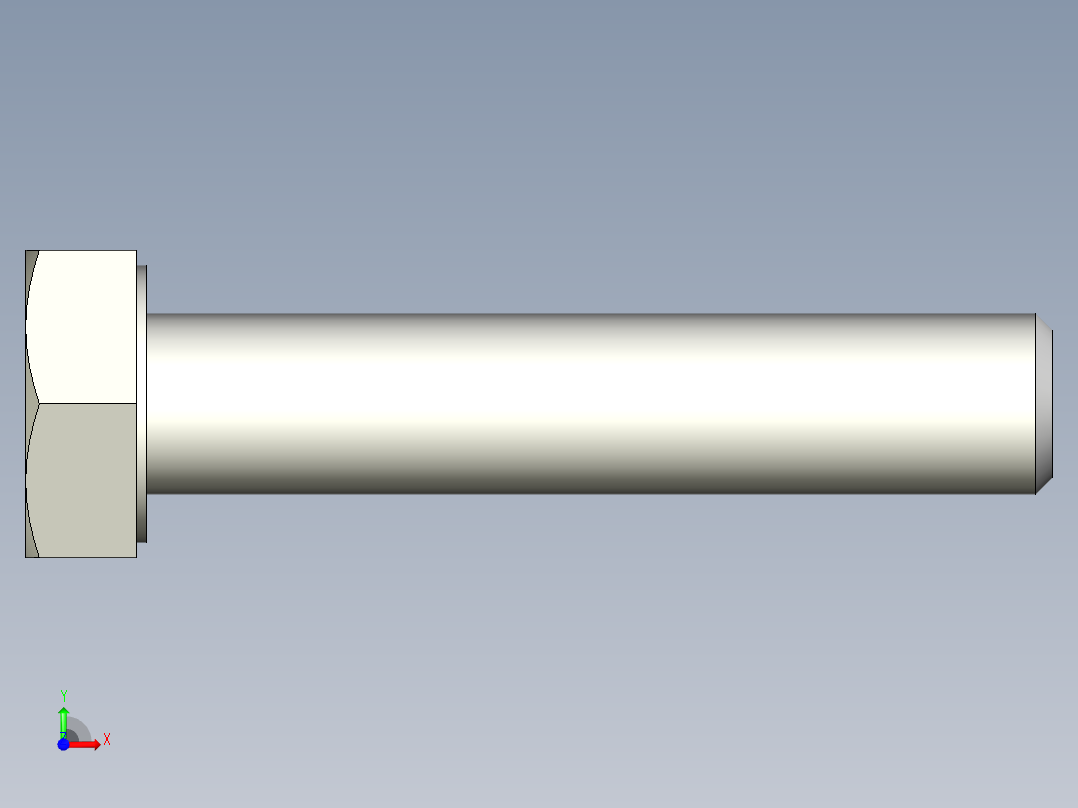 螺栓德国工业标准933 - M6，M8，M10，M12，M14，M16前视图