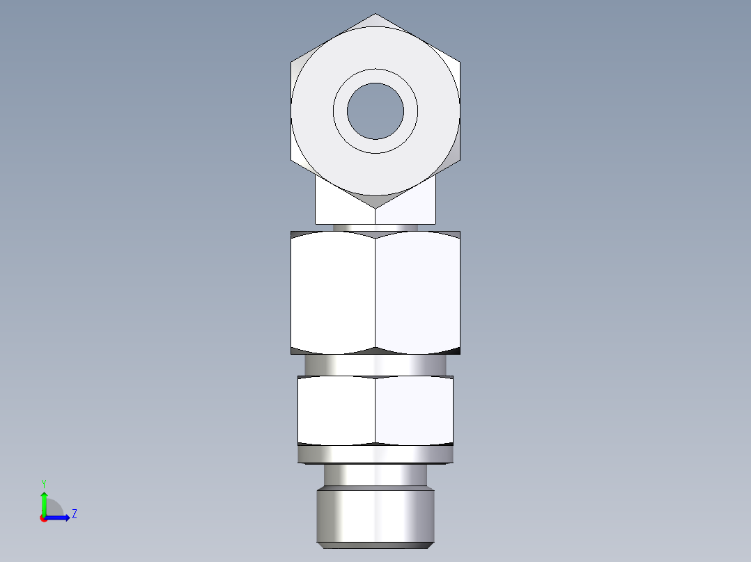 卡套式工业通用硬管接头EO_Assembled_adjustable_standpipe_branch_tee_EVT12SR71左视图