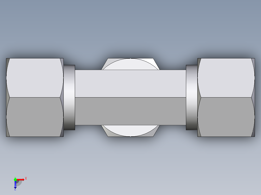 卡套式工业通用硬管接头EO_Assembled_adjustable_standpipe_branch_tee_EVT12SR71俯视图