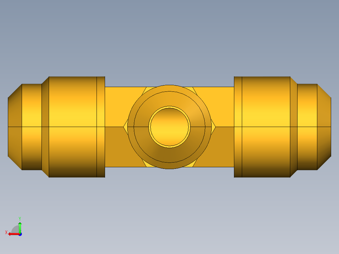 扩口式工业通用硬管接头Union Tee combination sizes 144F-8-8-6后视图