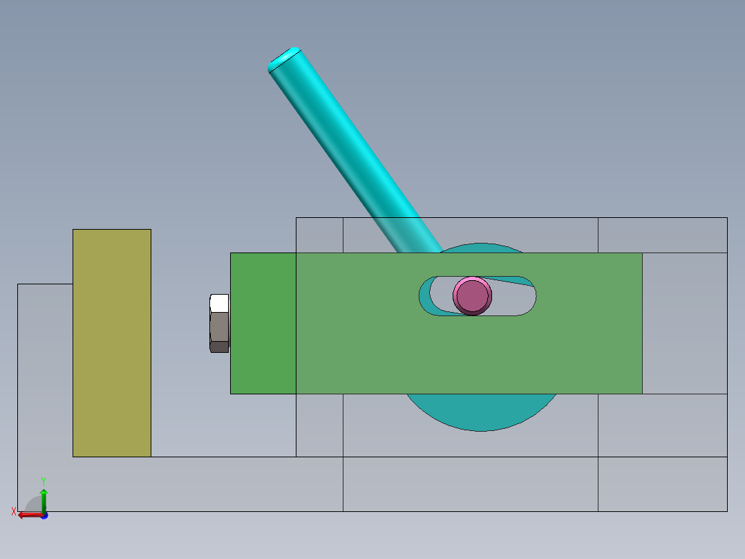 偏心轮加紧机构后视图
