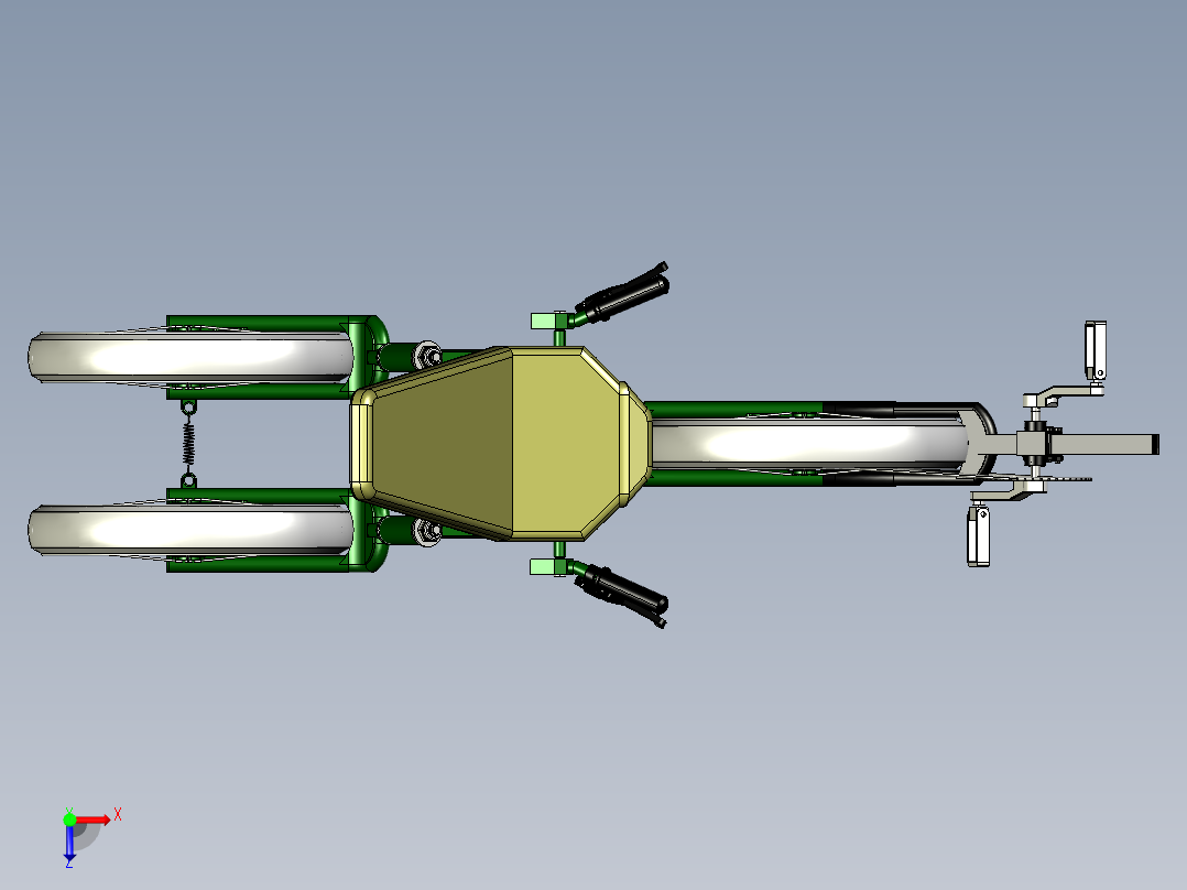 Python类_三极三轮车--stp俯视图