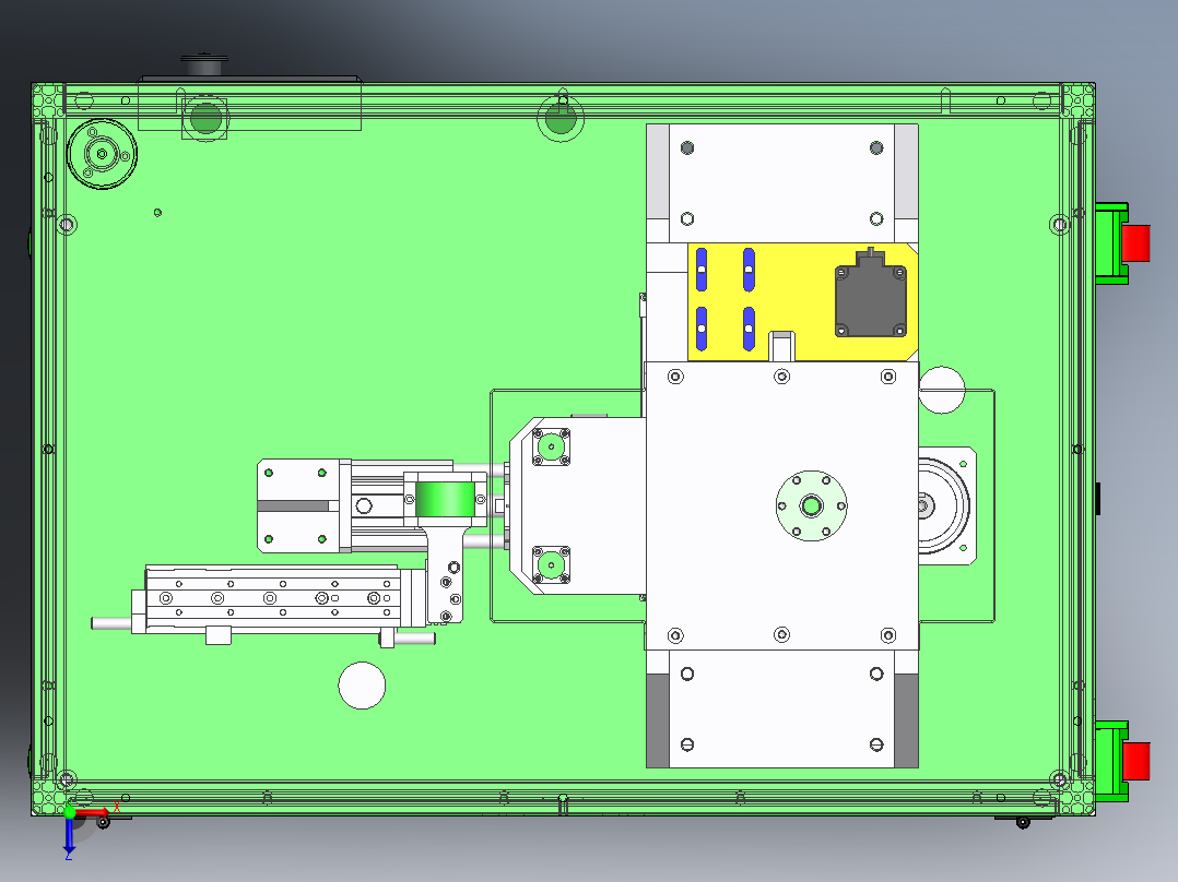阀体自动装压力表俯视图