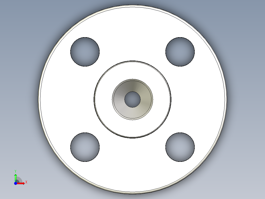 不锈钢ANSI法兰适配器，1-2英寸前视图