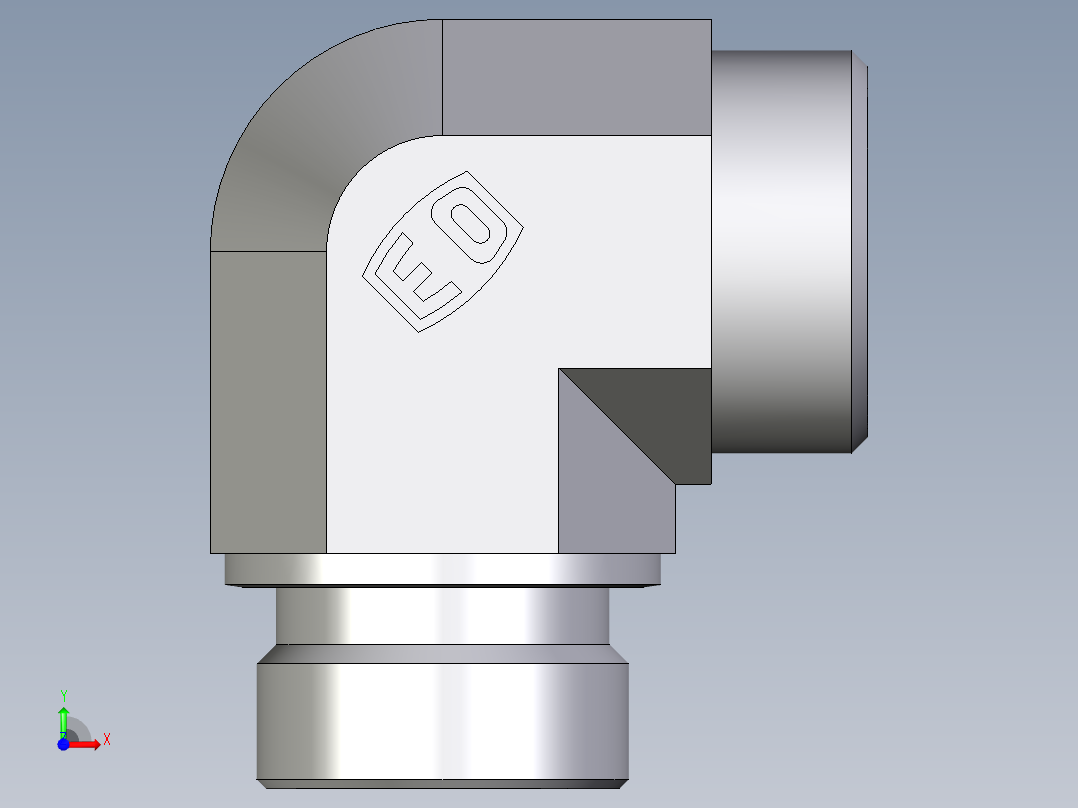 卡套式工业通用硬管接头EO_Male_stud_elbow_WE28LRCFX前视图
