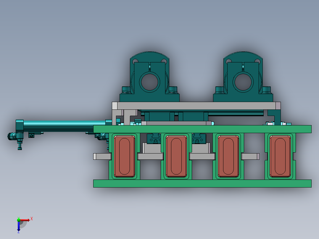 底部移载机构俯视图