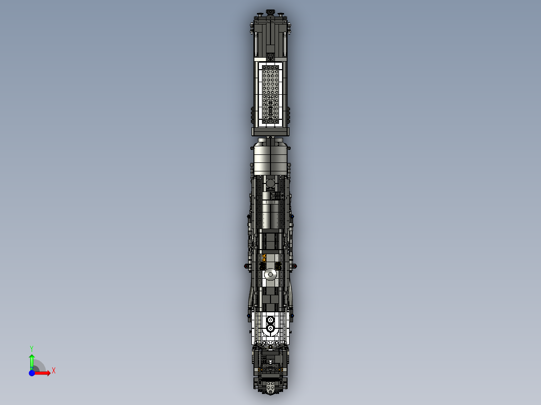 Big Boy X4023转向架式蒸汽机车拼装模型3D图纸 STP格式前视图