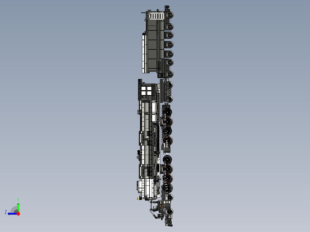 Big Boy X4023转向架式蒸汽机车拼装模型3D图纸 STP格式右视图