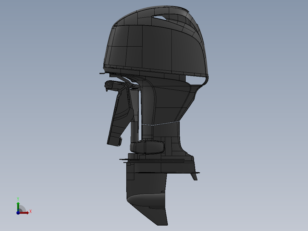 boat-510快艇船尾机船外发动机前视图