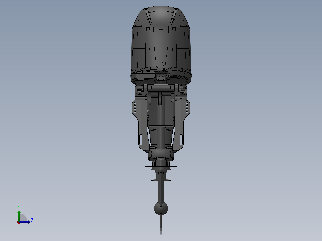 boat-510快艇船尾机船外发动机左视图