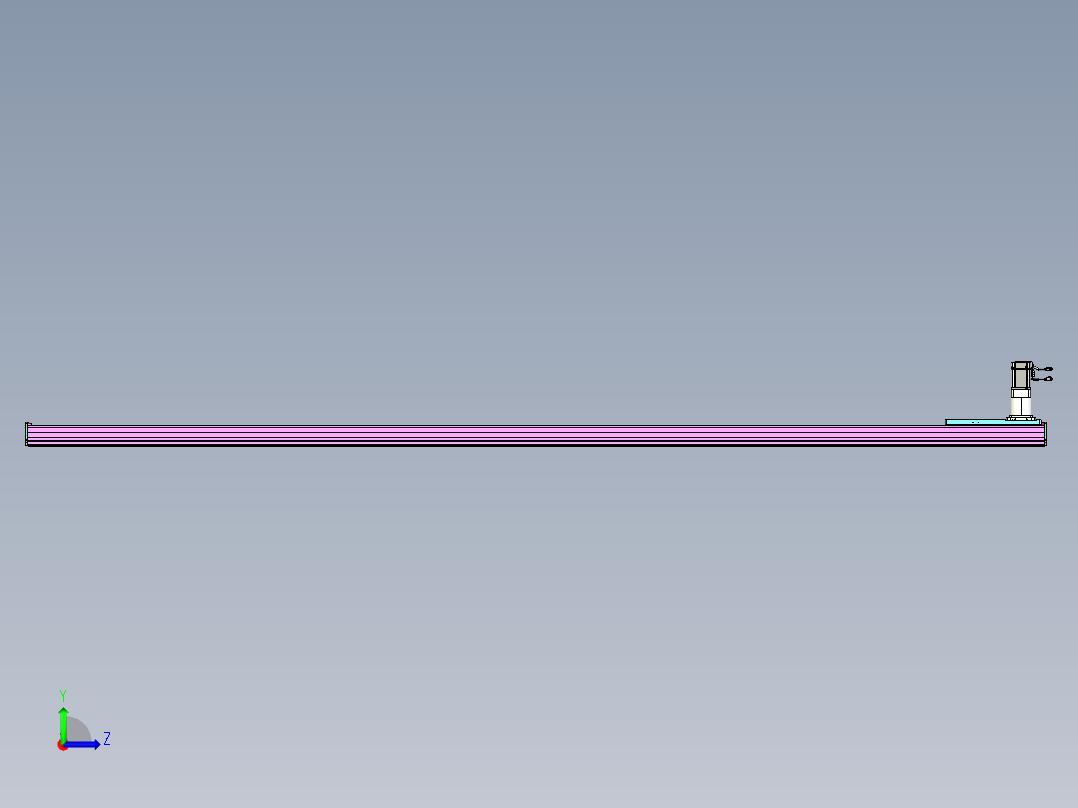 东锦齿条传动DH210G-L167-S3650-BU-减速机+P750W左视图