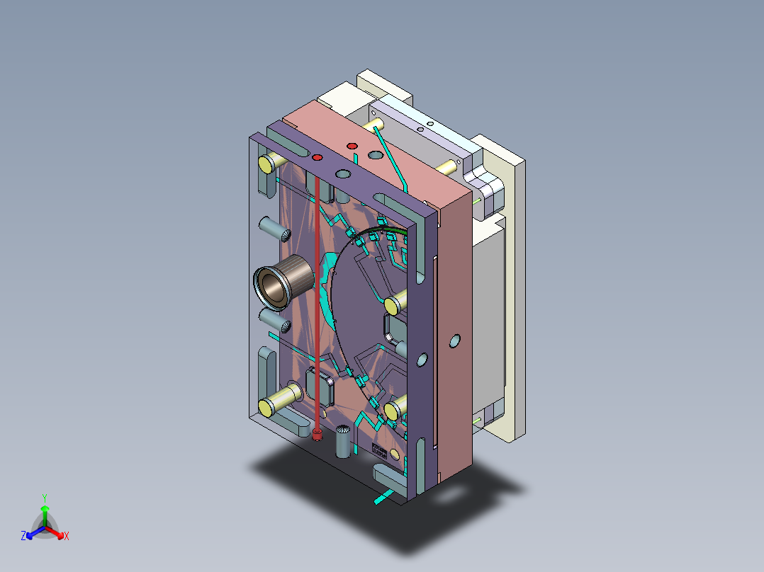 头带耳机弯条（压铸模）正等轴测图