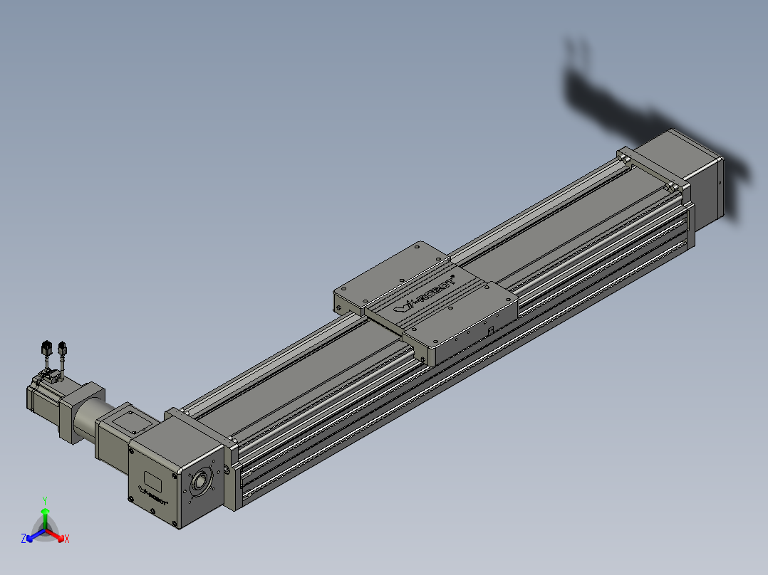 威洛博直线电机模组EB20-L224-S900-R-ZP75-MS3-5K正等轴测图