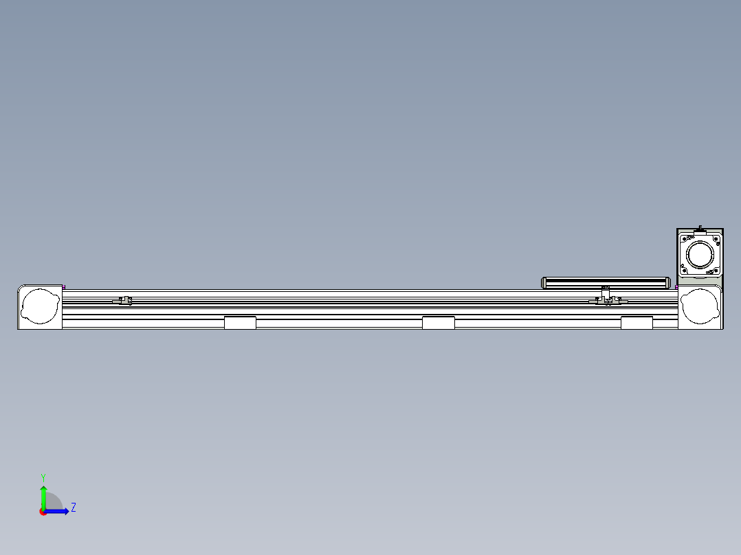 同步带滑台-欧规B8-L88-S950-L-ZP75-D3-N10左视图