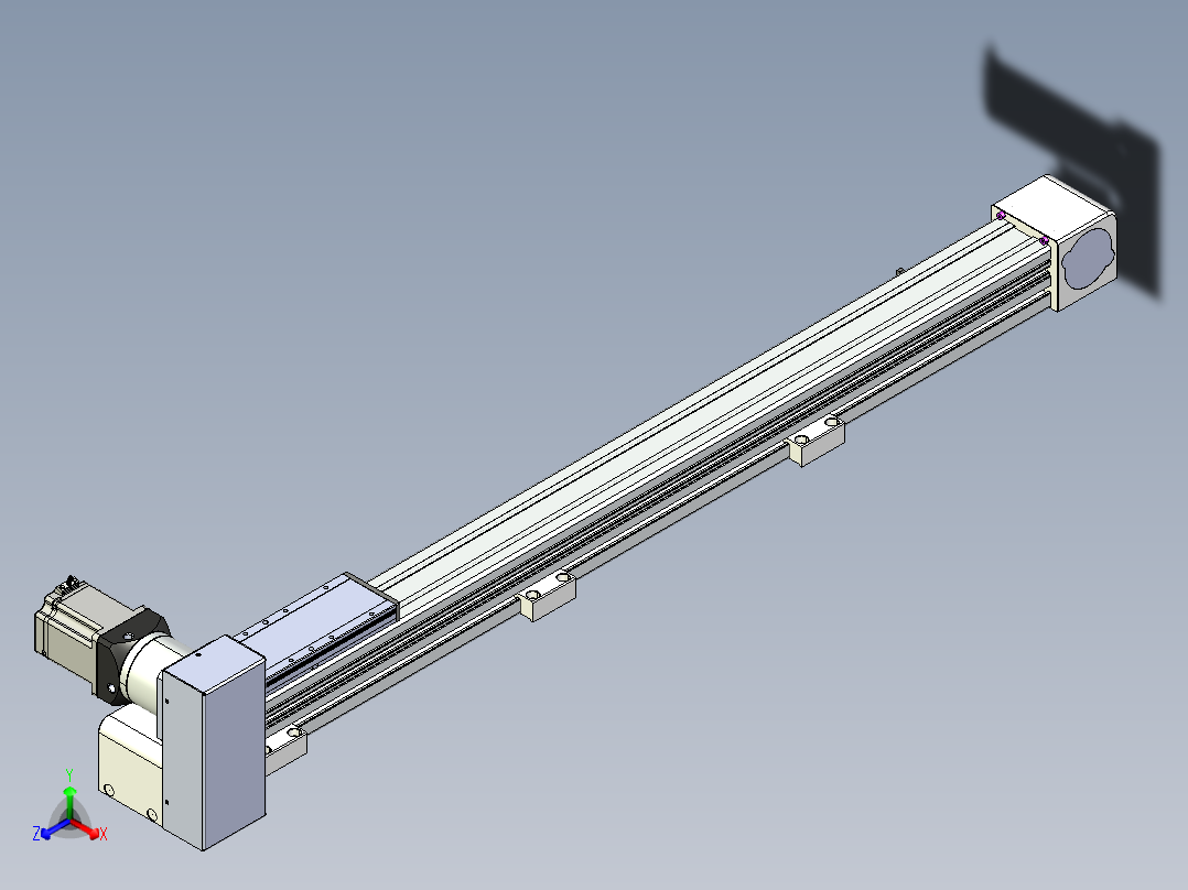 同步带滑台-欧规B8-L88-S950-L-ZP75-D3-N10正等轴测图