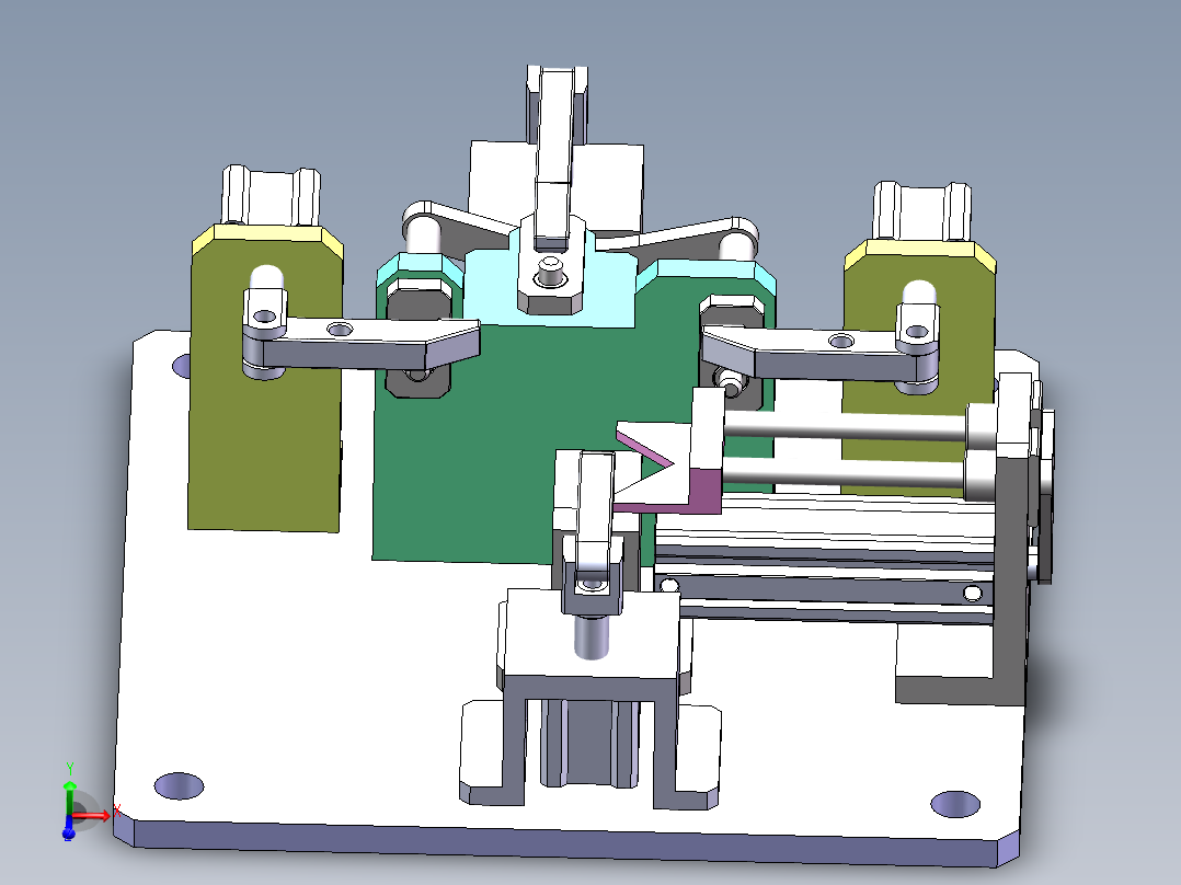 支架焊接夹具Solidworks设计附STP格式主视图