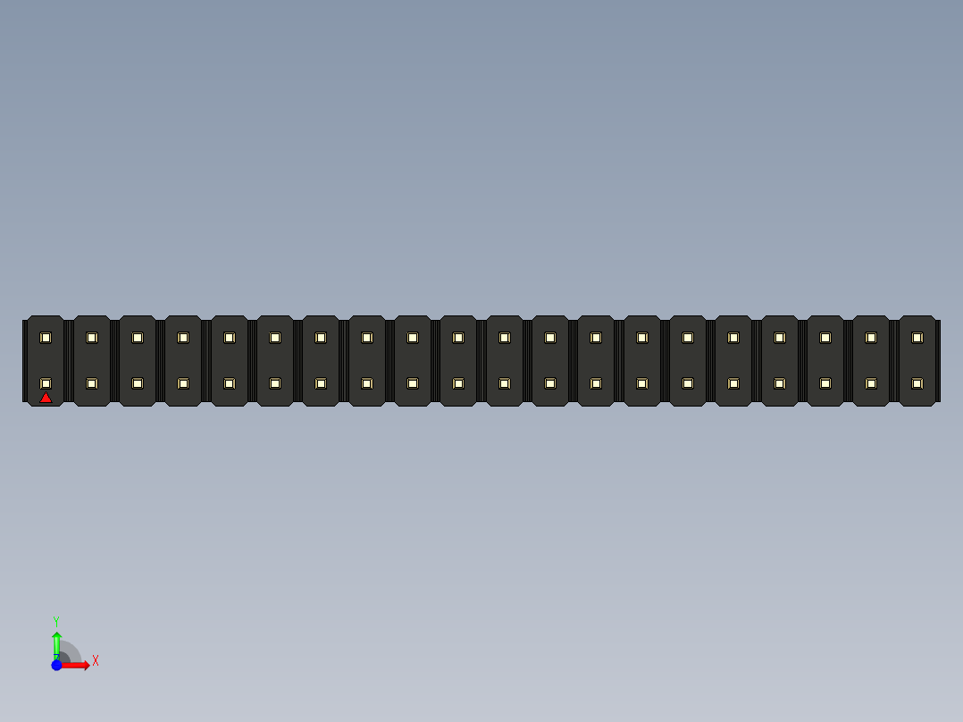 彩色公头100mil（2.54mm）系列-DS1021_black_2x20p_100mil_Type43_rev1.0前视图