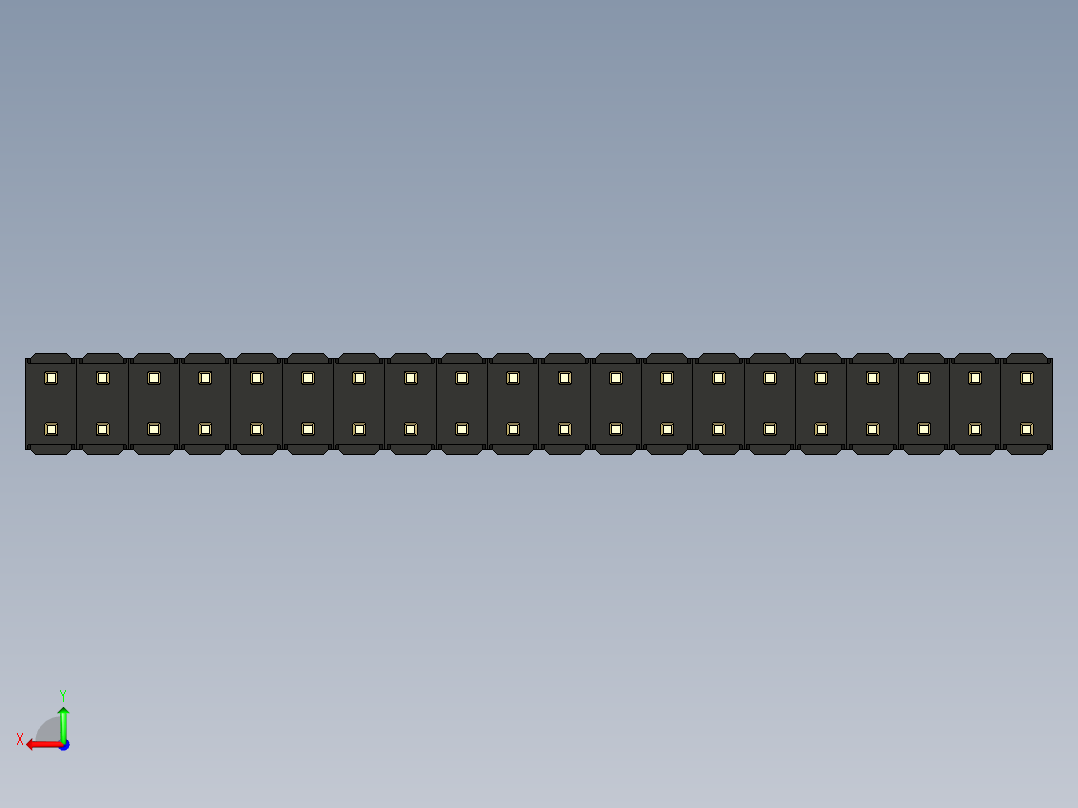 彩色公头100mil（2.54mm）系列-DS1021_black_2x20p_100mil_Type43_rev1.0后视图