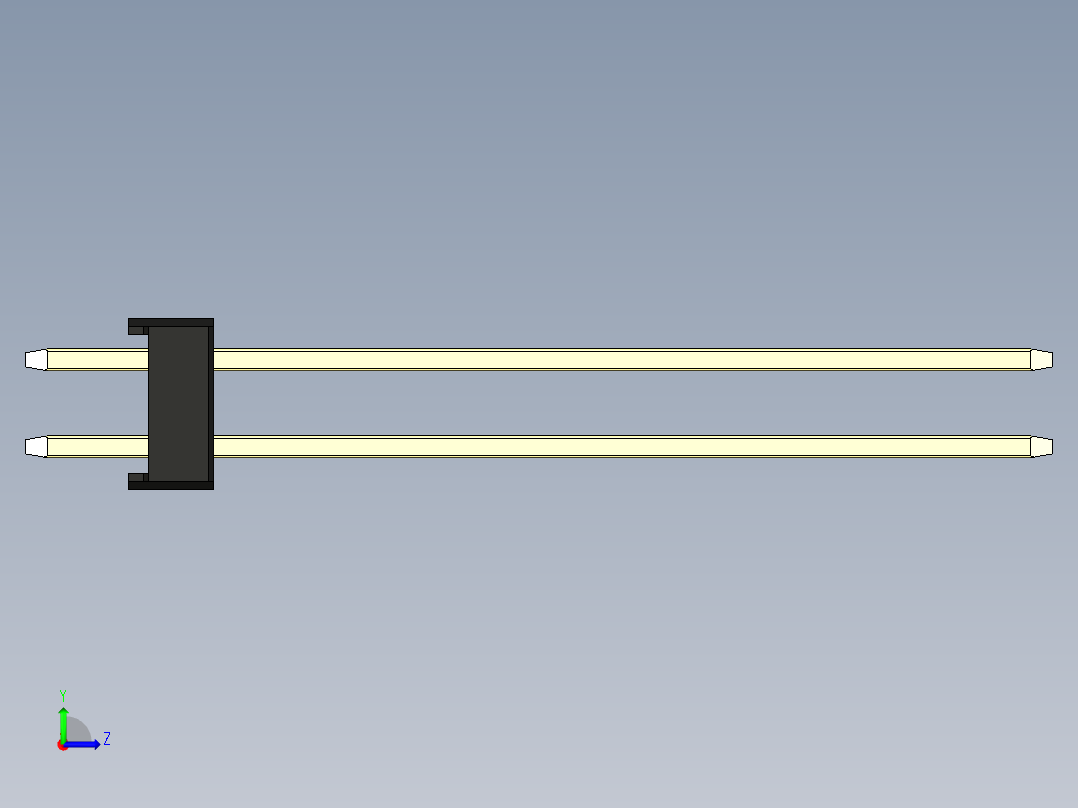 彩色公头100mil（2.54mm）系列-DS1021_black_2x20p_100mil_Type43_rev1.0左视图