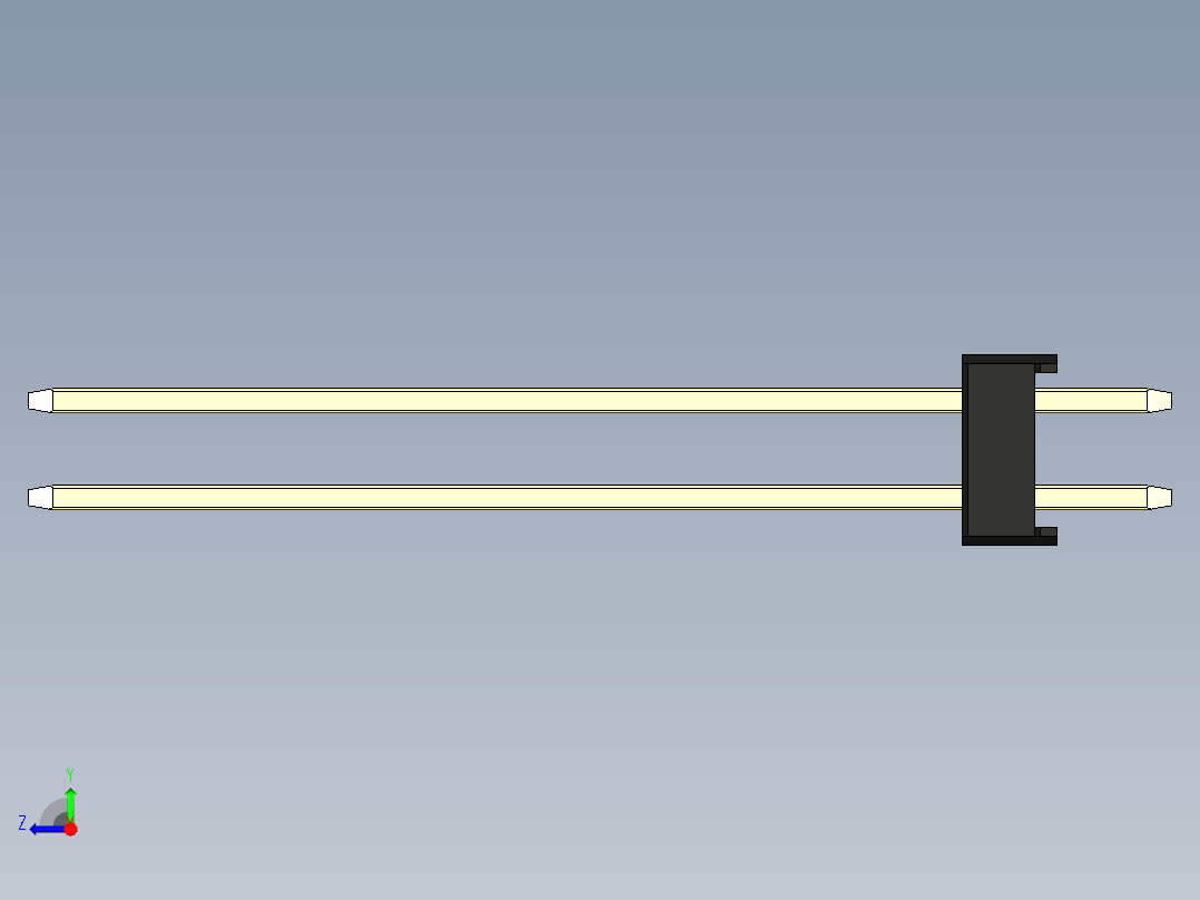 彩色公头100mil（2.54mm）系列-DS1021_black_2x20p_100mil_Type43_rev1.0右视图