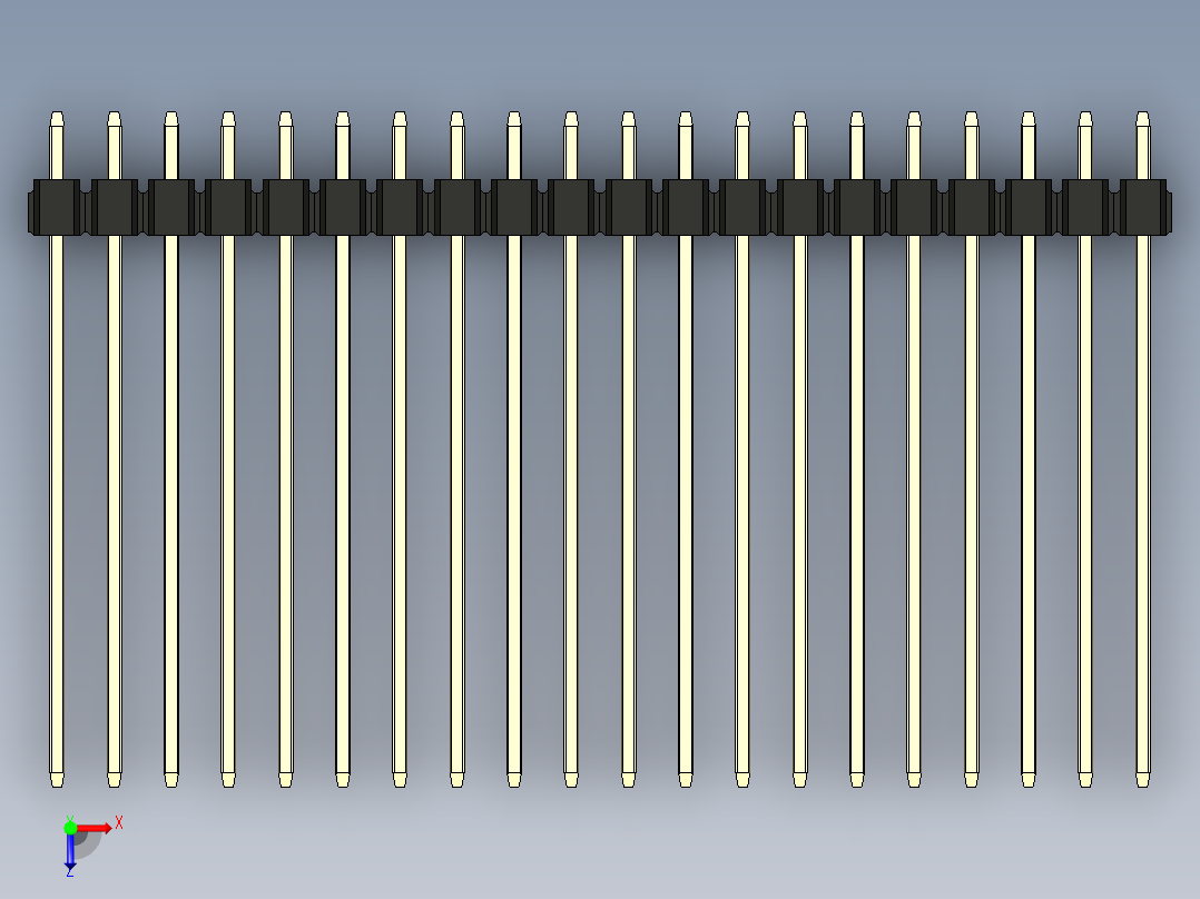 彩色公头100mil（2.54mm）系列-DS1021_black_2x20p_100mil_Type43_rev1.0俯视图