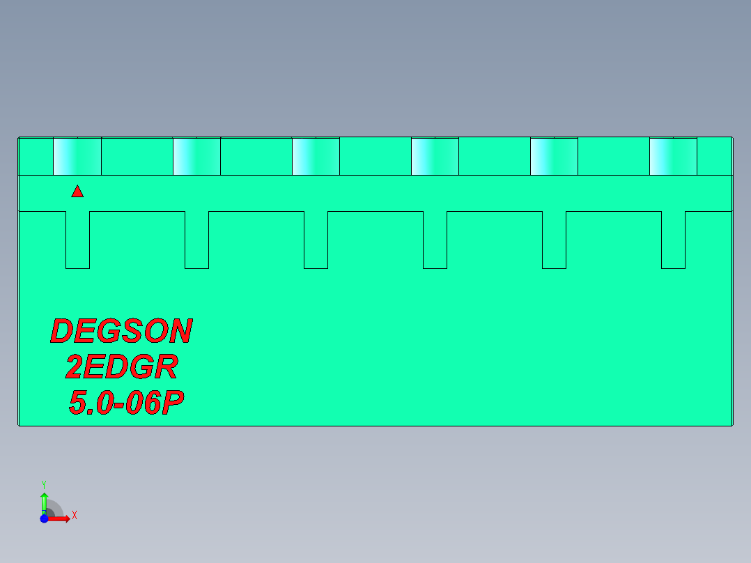 DEGSON 2EDG 系列 5.0mm 可插拔接线端子组-2EDGR-5.0-06P-14-00AH前视图