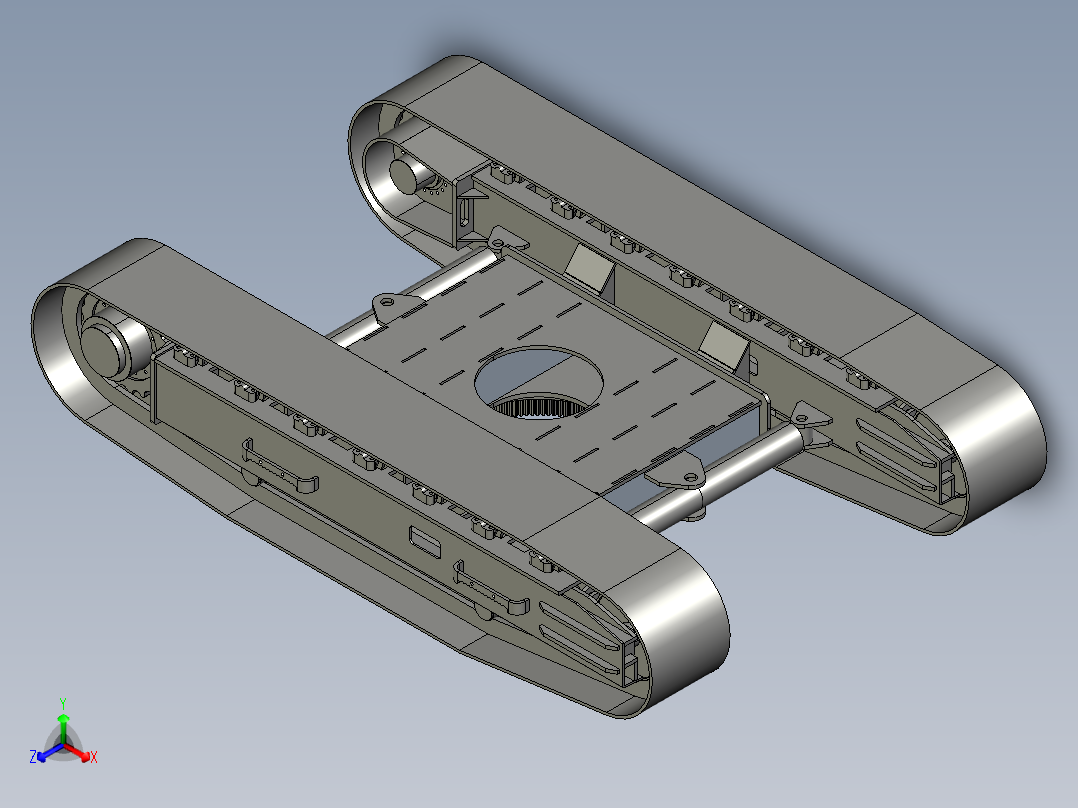 伸缩履带底盘三维图正等轴测图