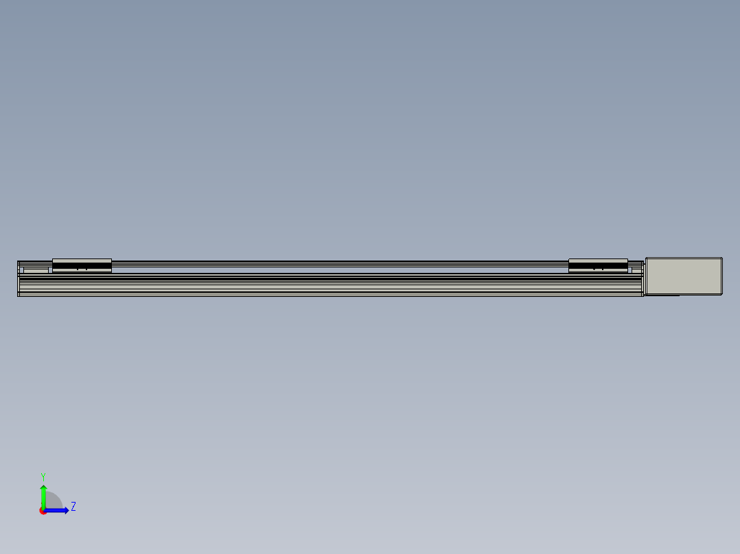 直线模组LHB17-L40-S1300-BL设计图纸左视图
