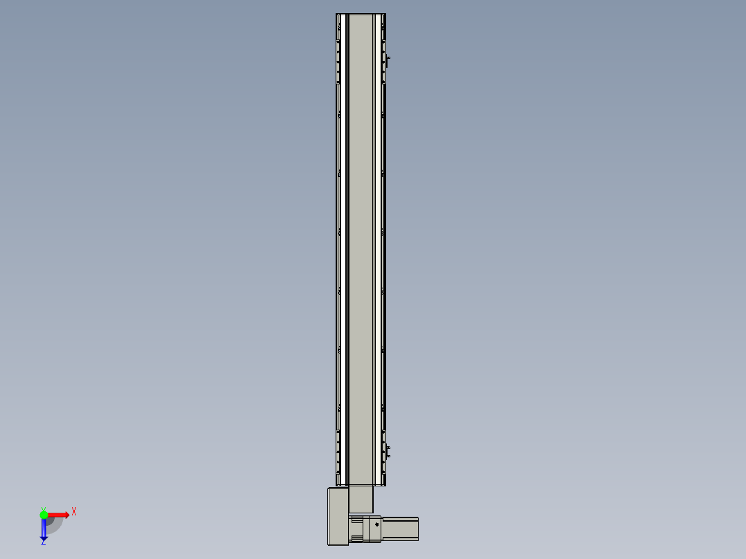 直线模组LHB17-L40-S1300-BL设计图纸俯视图