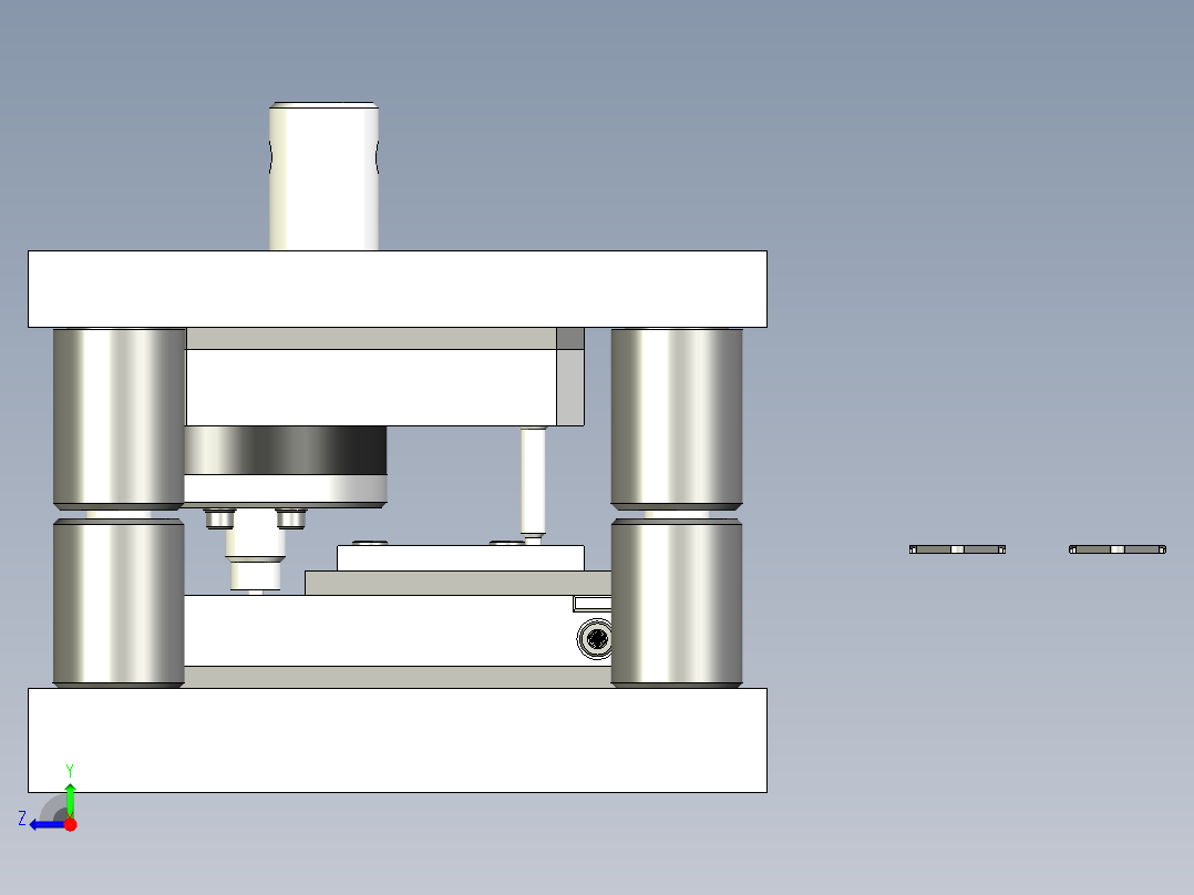 打孔和倒角冲压模具右视图