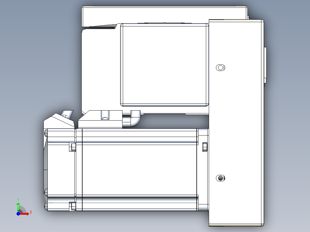 同步带全封闭直线模组TPA-HCB-120D-90-L850-RP-Y-P40-N3前视图