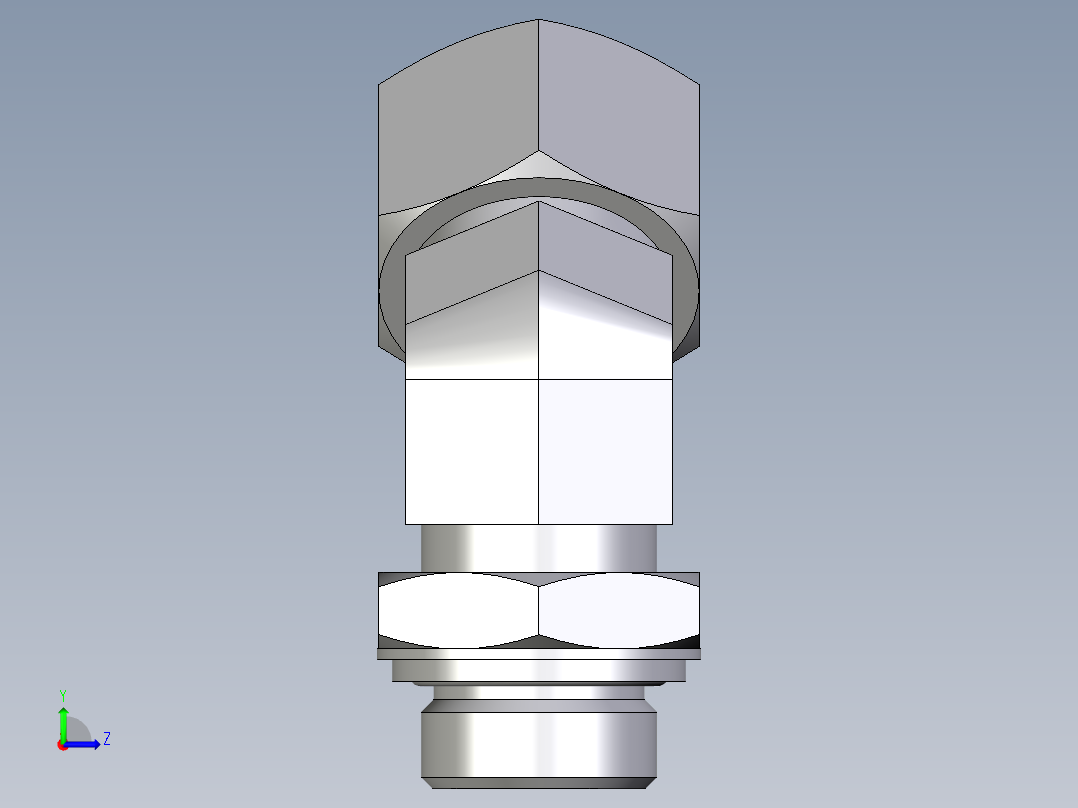 卡套式工业通用硬管接头EO_Adjustable_locknut_45_deg_elbow_VEE20SRCF左视图