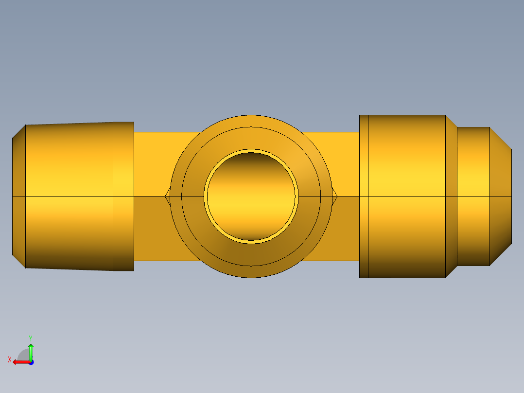 扩口式工业通用硬管接头Male Run Tee 151F-8-6后视图