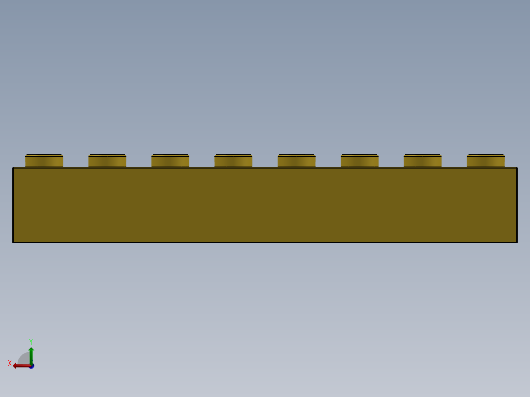 乐高套装 4421基本积木-300724 Bright Yellow Brick 2 x 8.SLDPRT后视图