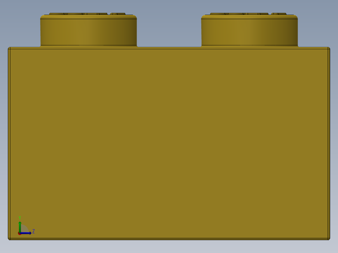 乐高套装 4421基本积木-300724 Bright Yellow Brick 2 x 8.SLDPRT左视图