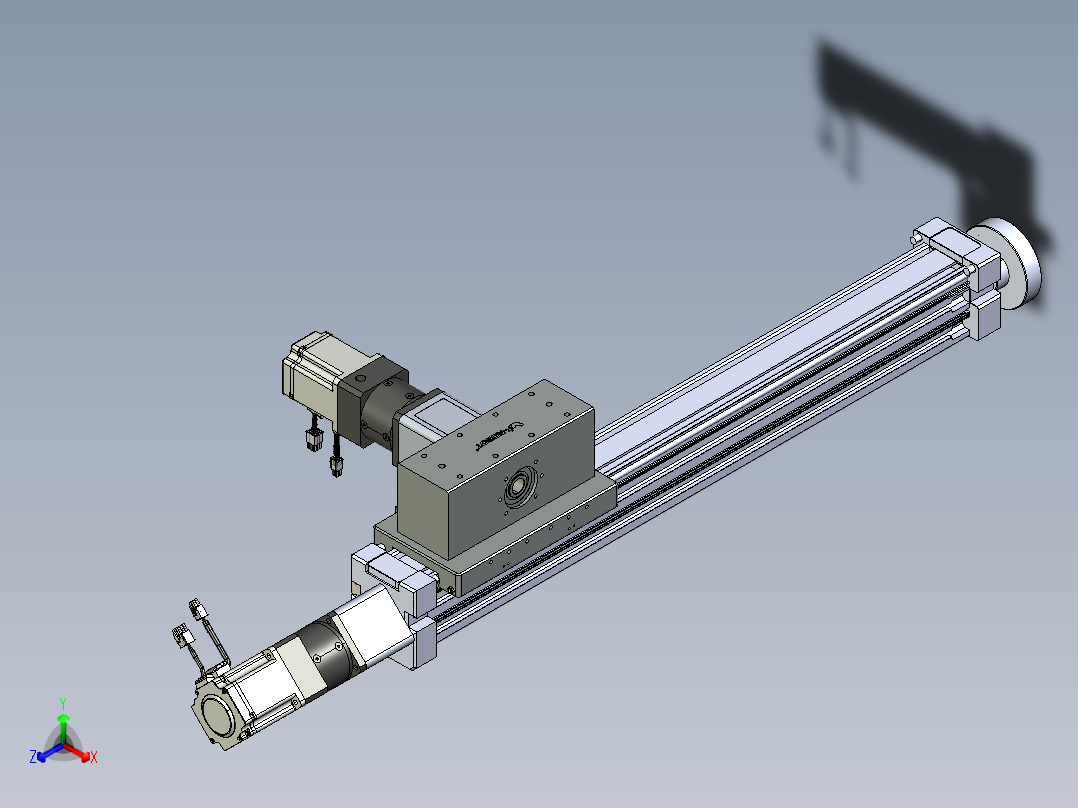 威洛博直线电机模组EB8ZR-L200-S600-RZP75B5K-ZP755K-MS3正等轴测图