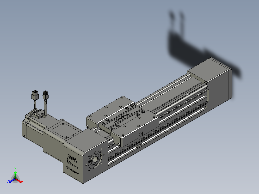 威洛博直线电机模组EB8-L200-S200-R-P75-MS3正等轴测图