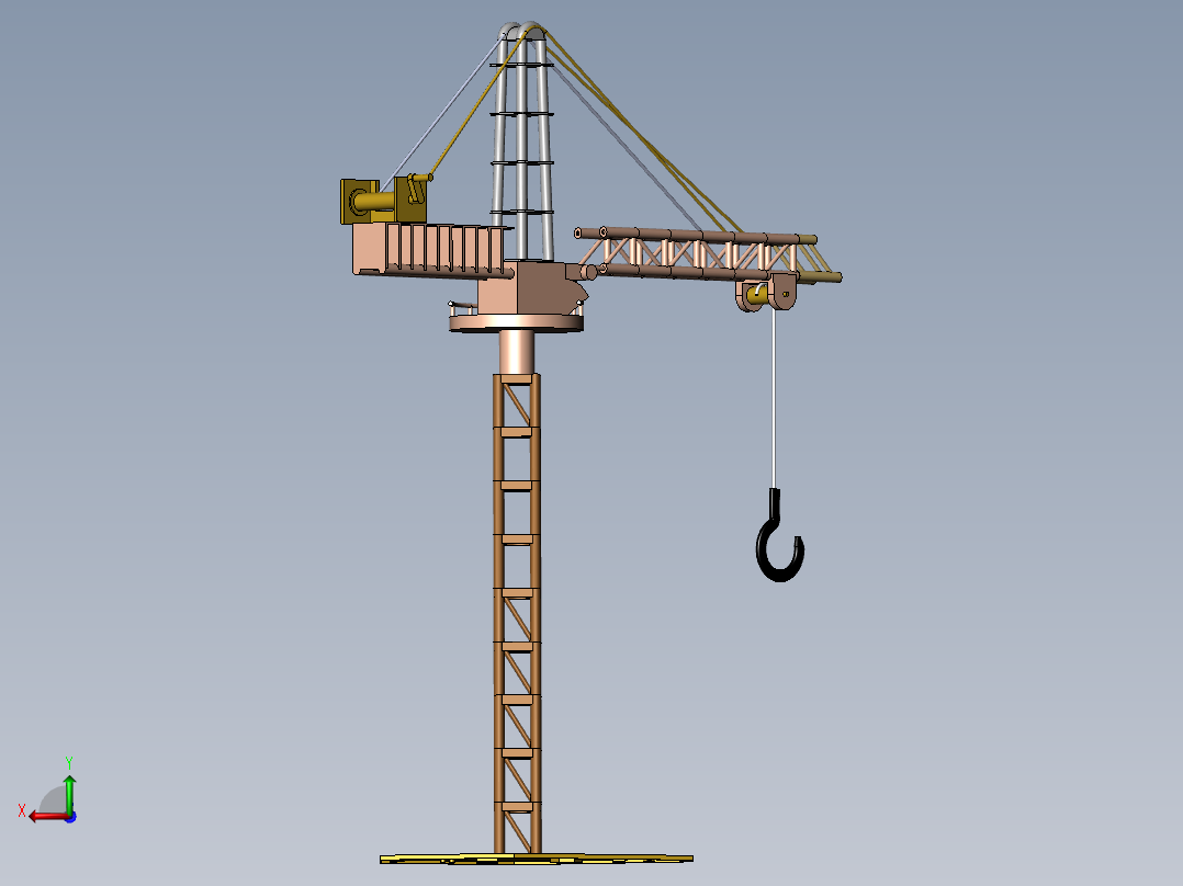 塔式起重机后视图