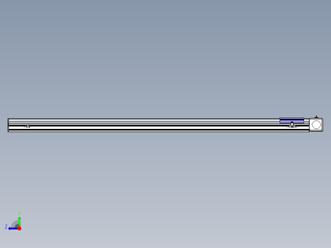同步带滑台-半封闭B17-L100-S1750-L-P75-D3-N3右视图