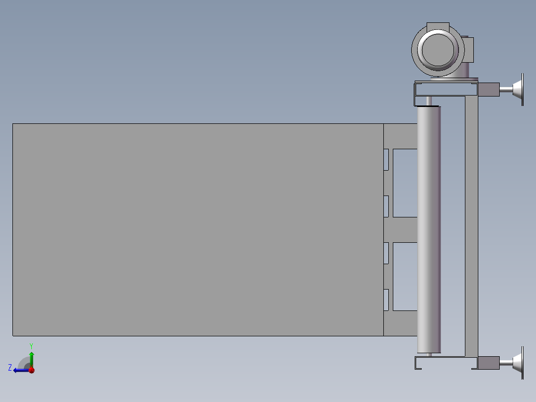 动力滚筒输送平台右视图