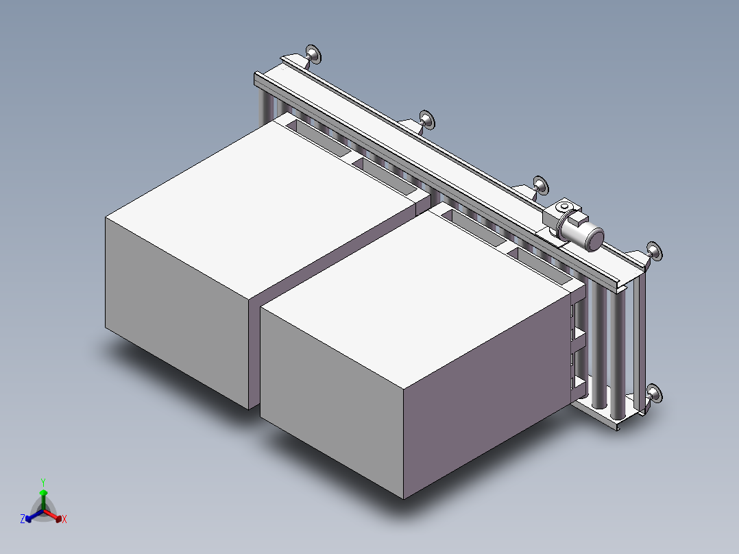 动力滚筒输送平台正等轴测图