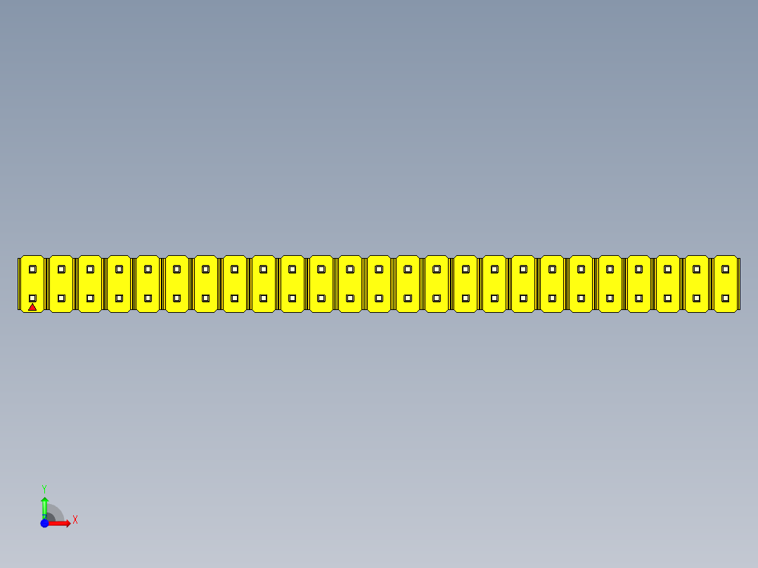 彩色公头100mil（2.54mm）系列-DS1021_yellow_2x25p_100mil_Type5_rev1.0前视图