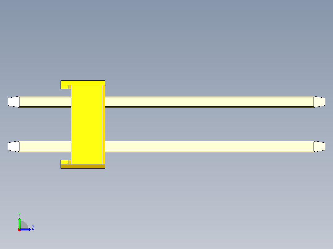 彩色公头100mil（2.54mm）系列-DS1021_yellow_2x25p_100mil_Type5_rev1.0左视图