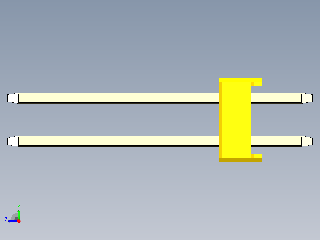 彩色公头100mil（2.54mm）系列-DS1021_yellow_2x25p_100mil_Type5_rev1.0右视图