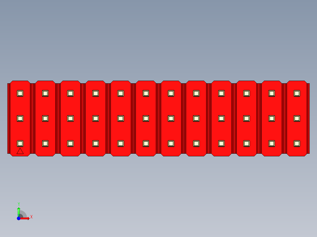 彩色公头100mil（2.54mm）系列-DS1021_red_3x12p_100mil_Type5_rev1.0前视图