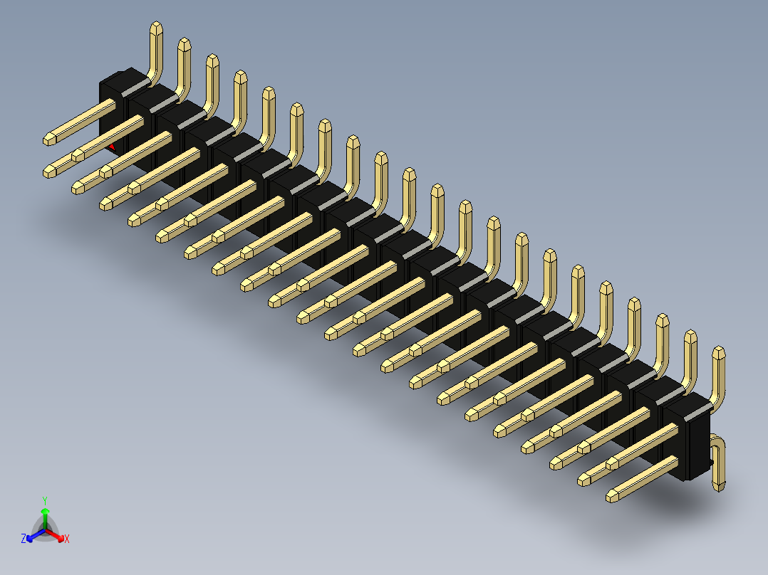彩色公排针 100mil 2.54mm 系列-DS1022_black_42p_100mil_TypeSMT_rev1.0