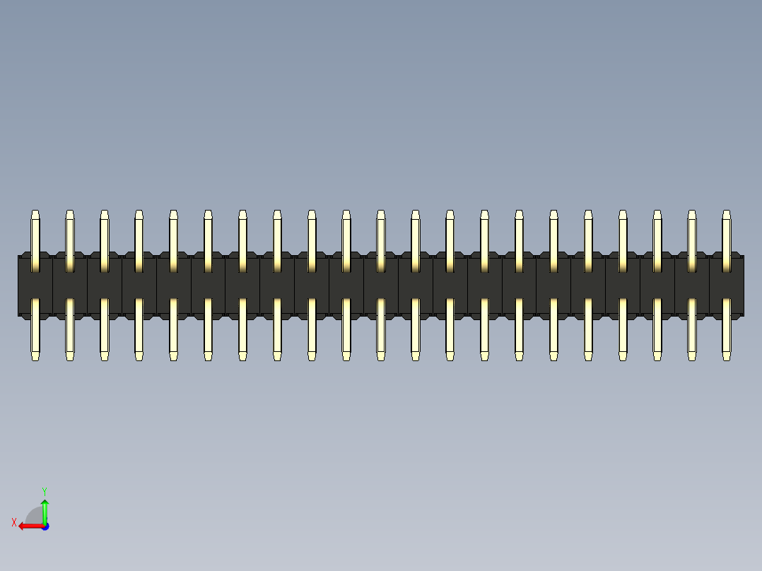 彩色公排针 100mil 2.54mm 系列-DS1022_black_42p_100mil_TypeSMT_rev1.0后视图