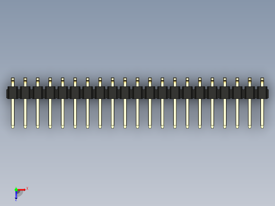 彩色公排针 100mil 2.54mm 系列-DS1022_black_42p_100mil_TypeSMT_rev1.0俯视图