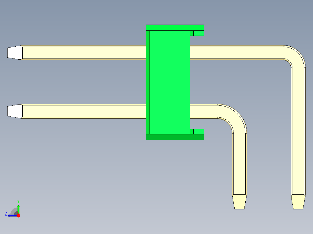 彩色公排针 100mil 2.54mm 系列-DS1022_green_2x40p_100mil_TypeD_rev1.0右视图