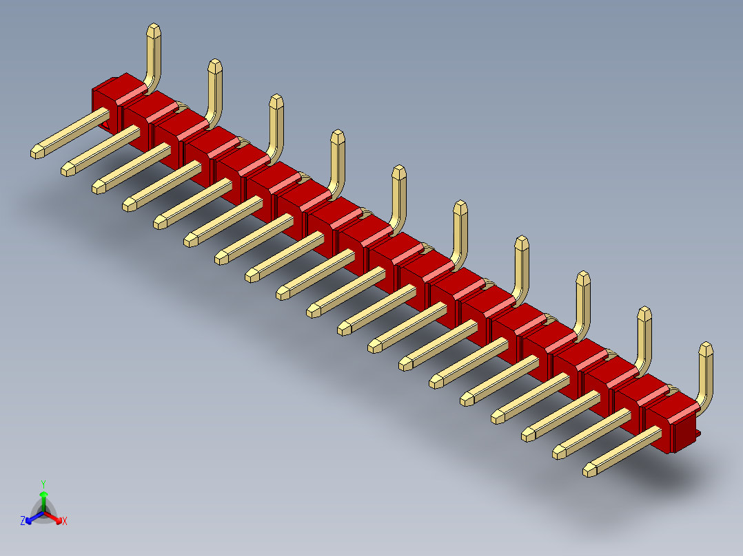彩色公排针 100mil 2.54mm 系列-DS1022_red_19p_100mil_Type_SMT_R1_rev1.0